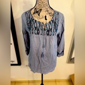 Bundle 3 for $15. Official Disney Parks Blue Avatar Pandora Blouse. Size Small.